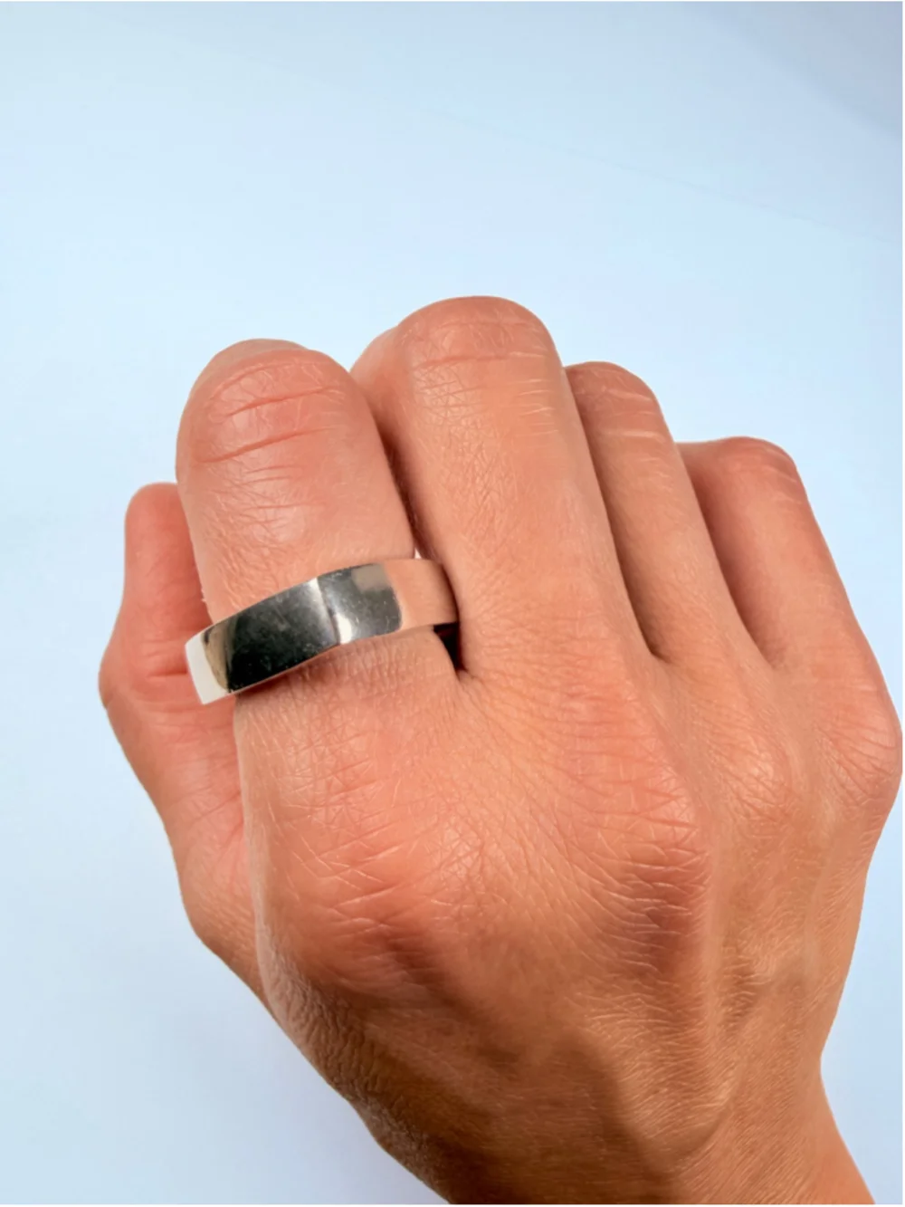 Modernist Geometric Triangular 3 Point 925 Sterling Silver Thick Band VTG Ring